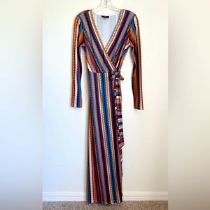 NEW - VICI Size M - Women’s Striped Wrap Maxi Dress